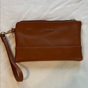 Lomond Brown Leather Wristlet Clutch